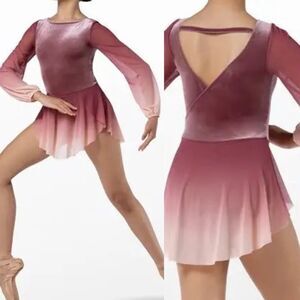 Weissman dance semi custom costume pink mauve velvet I'm Yours 13369 MA adult